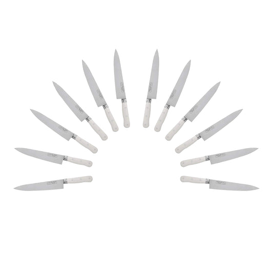 (D) Chef Knife Laguiole French Hand Made Pradel 1920, Vintage (12, White)