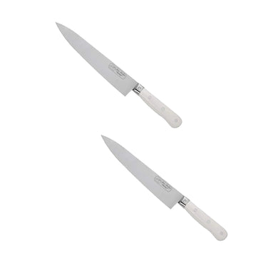 (D) Chef Knife Laguiole French Hand Made Pradel 1920, Vintage (2 PC White)