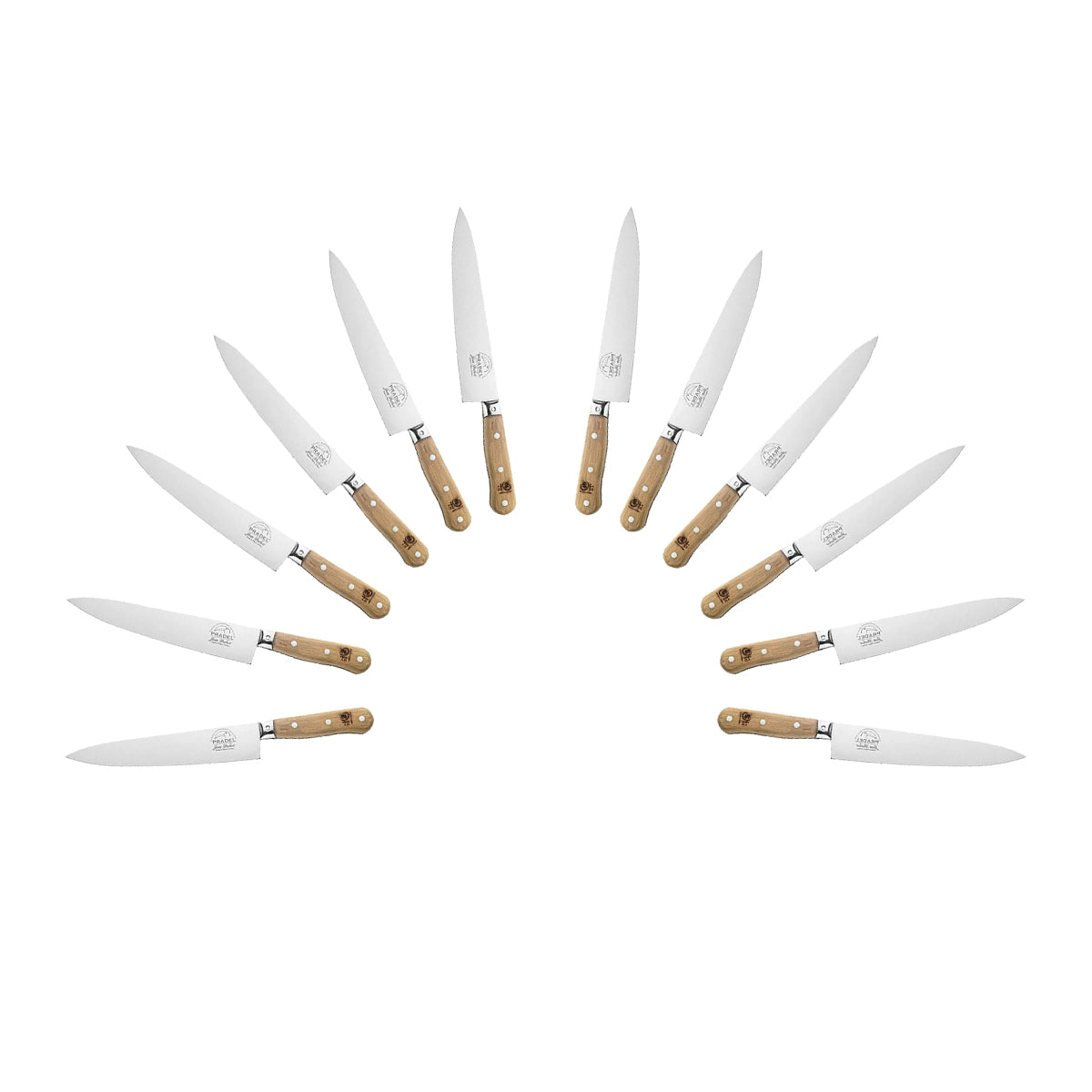 (D) Chef Knife Laguiole French Hand Made Pradel 1920, Vintage (12 PC Wood)