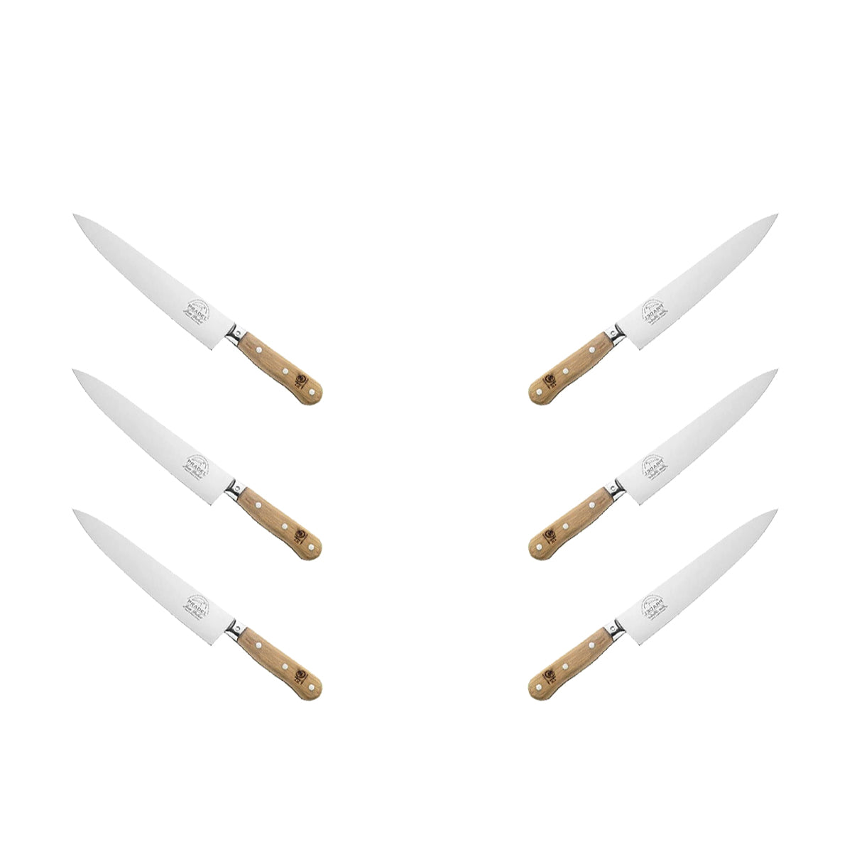 (D) Chef Knife Laguiole French Hand Made Pradel 1920, Vintage (6 PC Wood)