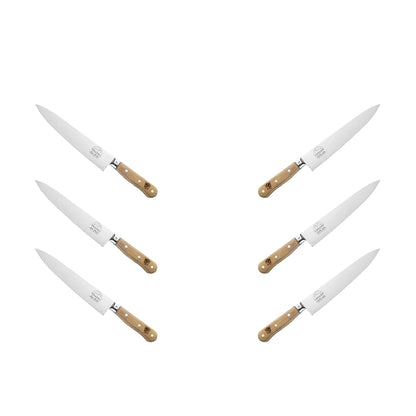(D) Chef Knife Laguiole French Hand Made Pradel 1920, Vintage (6 PC Wood)