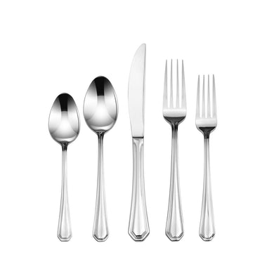 Italian Collection 'Diamond' 20-Pc Premium Silverware Flatware Serving Set