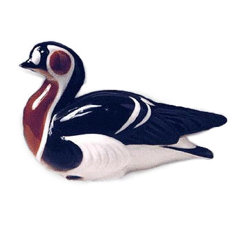 (D) Royalty Porcelain Lomonosov Animal Figurine Kazarka Black Duck 7''
