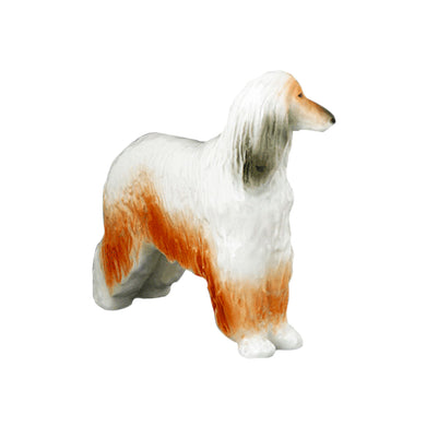(D) Royalty Porcelain Lomonosov Animal Figurine Afgan Hound Orange Dog 7 5/8
