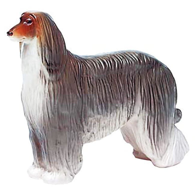 (D) Royalty Porcelain Lomonosov Animal Figurine Afgan Silver Dog 6''