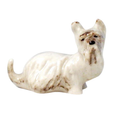 (D) Royalty Porcelain Lomonosov Animal Figurine White Scottie Terrier Dog Puppy