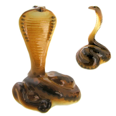(D) Royalty Porcelain Lomonosov Animal Figurine Brown Cobra Snake 3