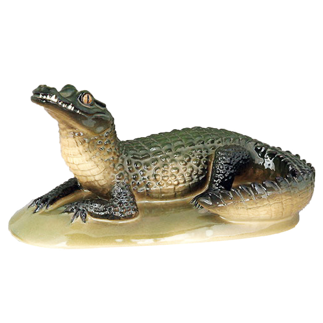 (D) Royalty Porcelain Lomonosov Animal Figurine Crocodile 8 Inch