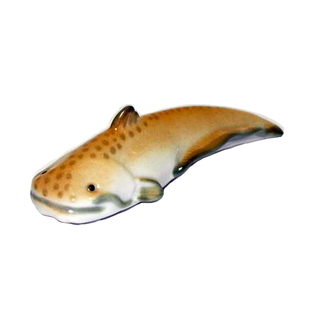 (D) Royalty Porcelain Lomonosov Animal Figurine Catfish Brown 4.2 Inch