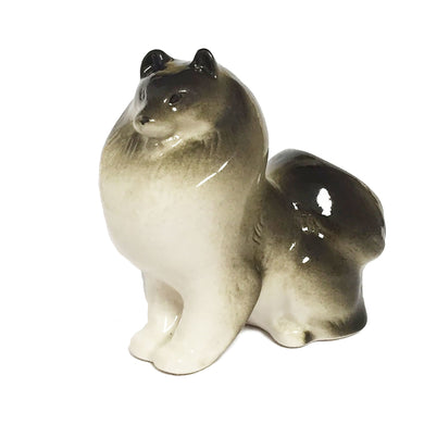 (D) Royalty Porcelain Lomonosov Animal Figurine Black Small Dog 3 1/4 inch