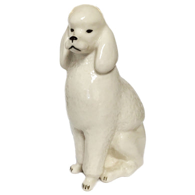 (D) Royalty Porcelain Lomonosov Animal Figurine White Poodle Dog 6 Inch