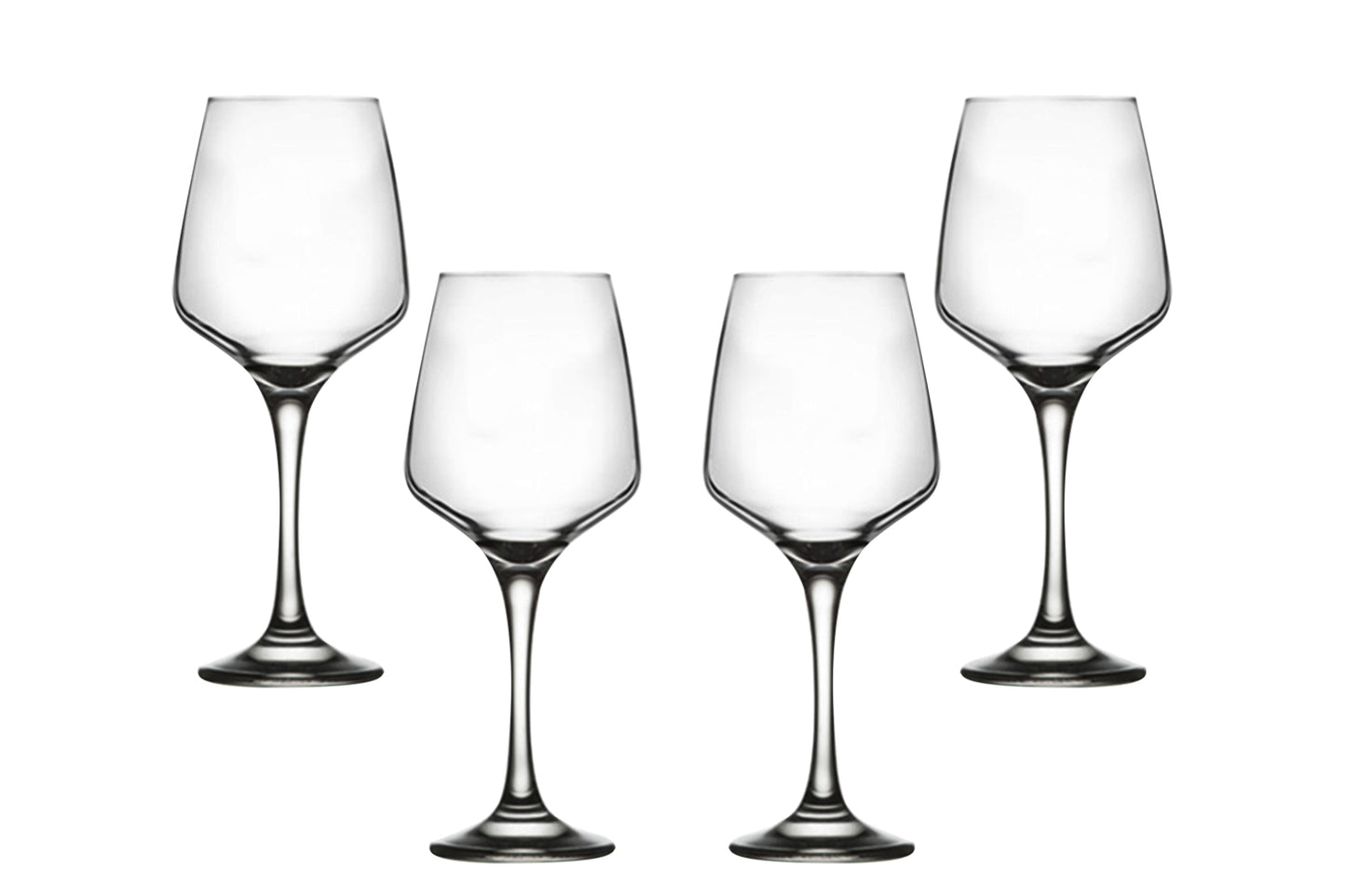 Lal Stemmed Water Glasses 13.5 Oz, Crystal Clear Goblets, Glassware Set (4)