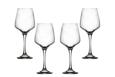 Lal Stemmed Water Glasses 13.5 Oz, Crystal Clear Goblets, Glassware Set (4)