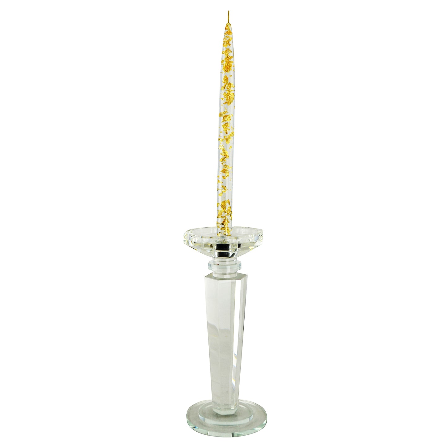 (D) Crystal Candle Holder for Candlesticks Table Centerpiece Decor (9.5'')