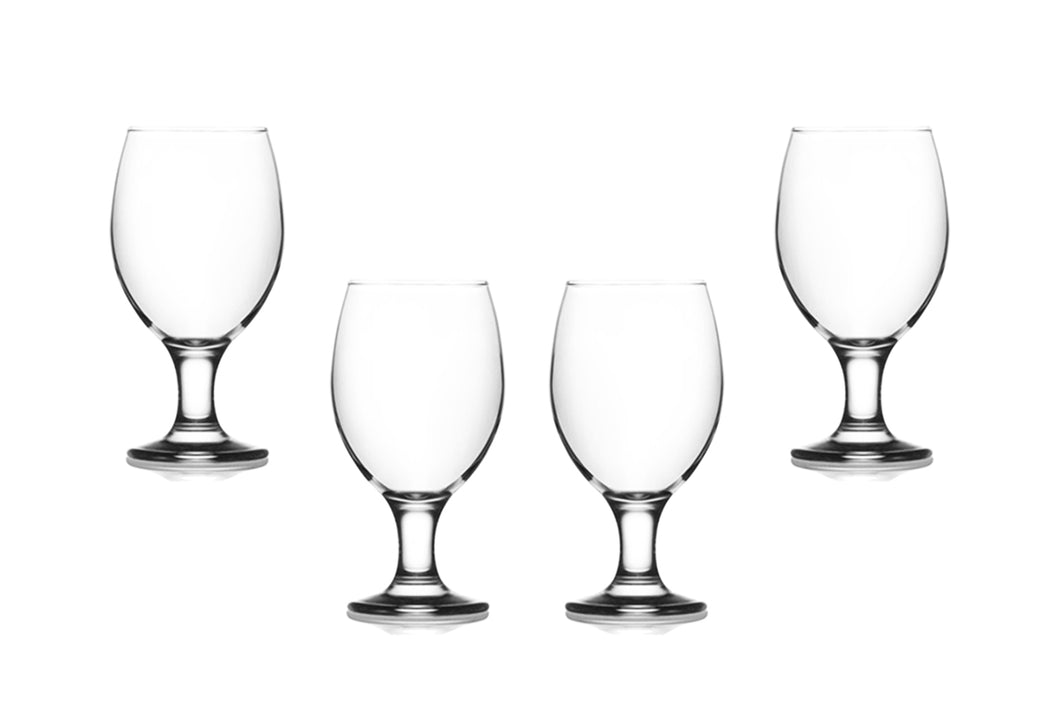 Misket Stemmed Water Glasses 13.5 Oz, Modern Crystal Clear Goblets Set of (4)