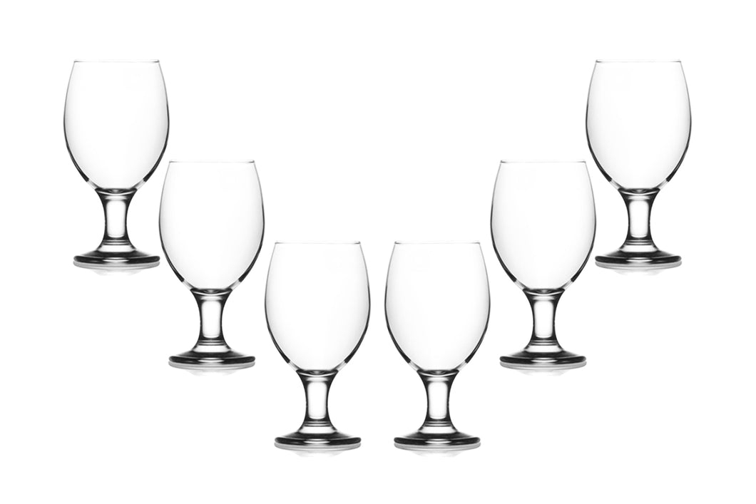 Misket Stemmed Water Glasses 13.5 Oz, Modern Crystal Clear Goblets Set of (6)