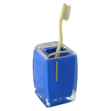 (D) Bathroom Set with Soap Dispenser Toothbrush Holder 7pc (Blue)