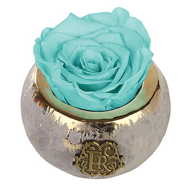 (D) Luxury Long Lasting Roses in a Box, Preserved Flowers Mini Tiffany 3'' (Blue)
