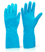 Reusable Cleaning Latex 12" X 3 7/8" Gloves Blue for Janitorial S-M (36 Pairs)