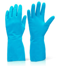 Reusable Cleaning Latex 12" X 3 7/8" Gloves Blue for Janitorial S-M (24 Pairs)