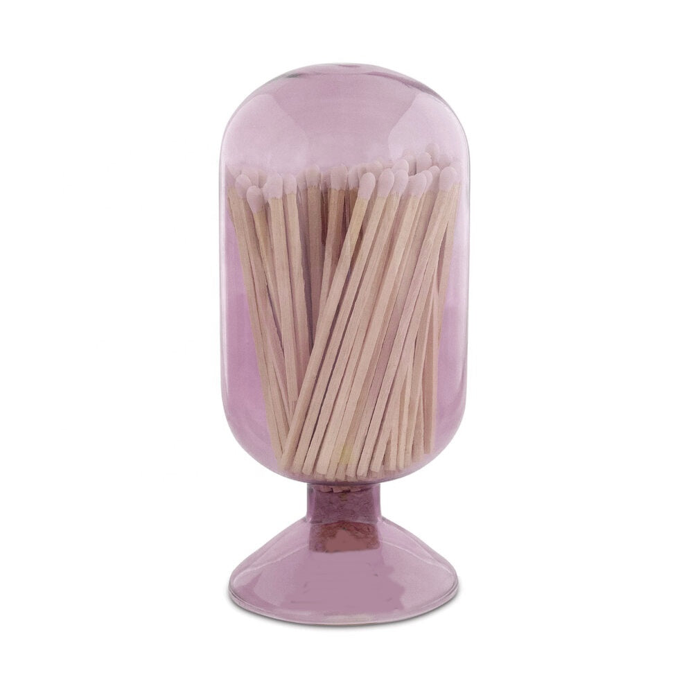 (D) Judaica Glass Bottle Matches Holder with Striker