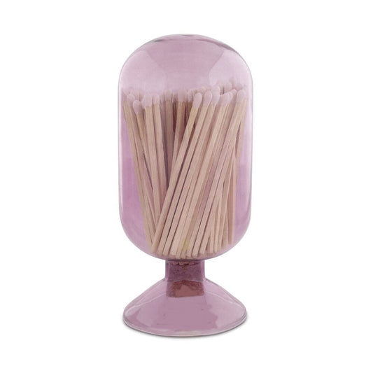 (D) Judaica Glass Bottle Matches Holder with Striker