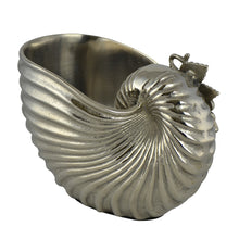 (D) Wine Chiller Sea Shell Shaped Holder Silver 9 x 7 Home Decor