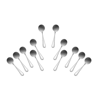 Stainless Steel Bouillon Spoon, Flatware Set 'Atlant' for (12)