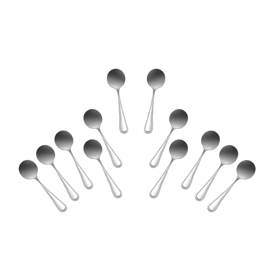 Stainless Steel Bouillon Spoon, Flatware Set 'Atlant' for (12)