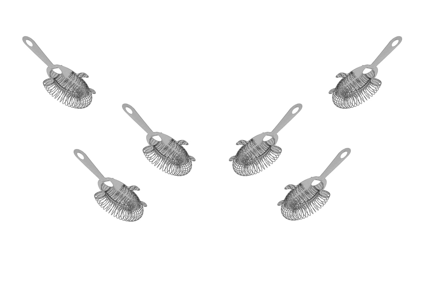 Bar Strainer, Stainless Steel Silver 6" x 4-5/8" x 7/8" Barware Set of 1, 2, 6, 12