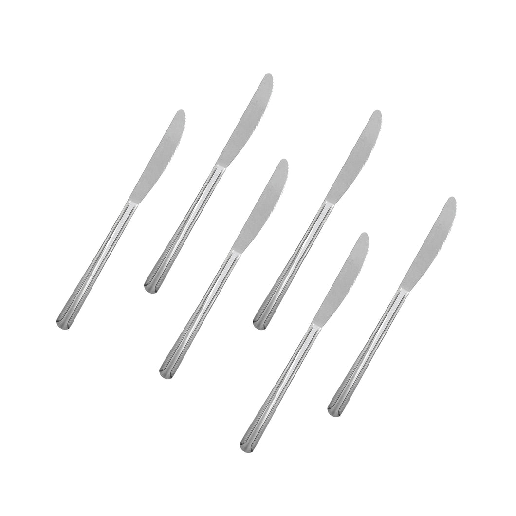 Domi Stainless Steel Heavy Weight Polished Dinner Knife (6 PC)