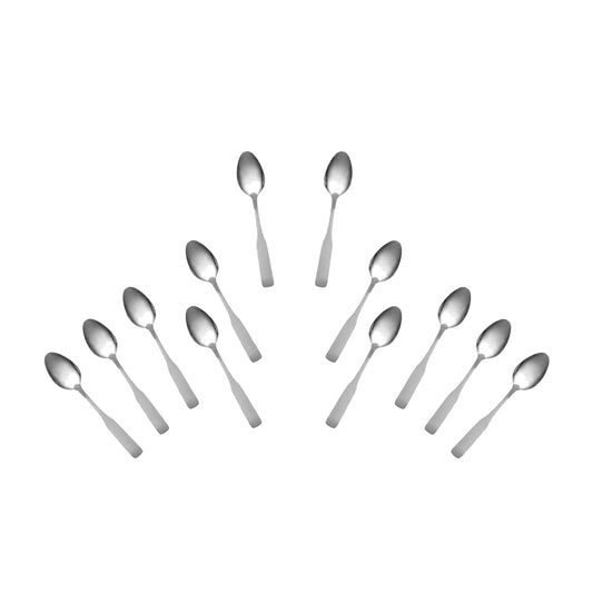 Stainless Steel Dessert Spoon, Flatware Set 'Esquire' for (12)