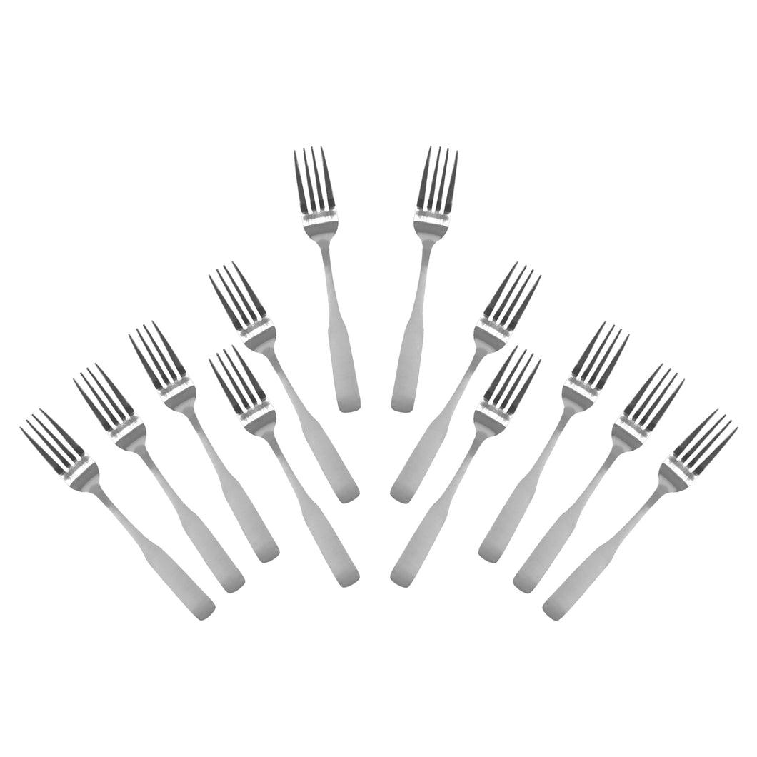 Stainless Steel Dinner Forks, Flatware Set 'Esquire' for (12)