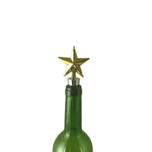 (D) Wine Bottle Stopper with Burlap Bag for Vintage Wedding (Black Star)