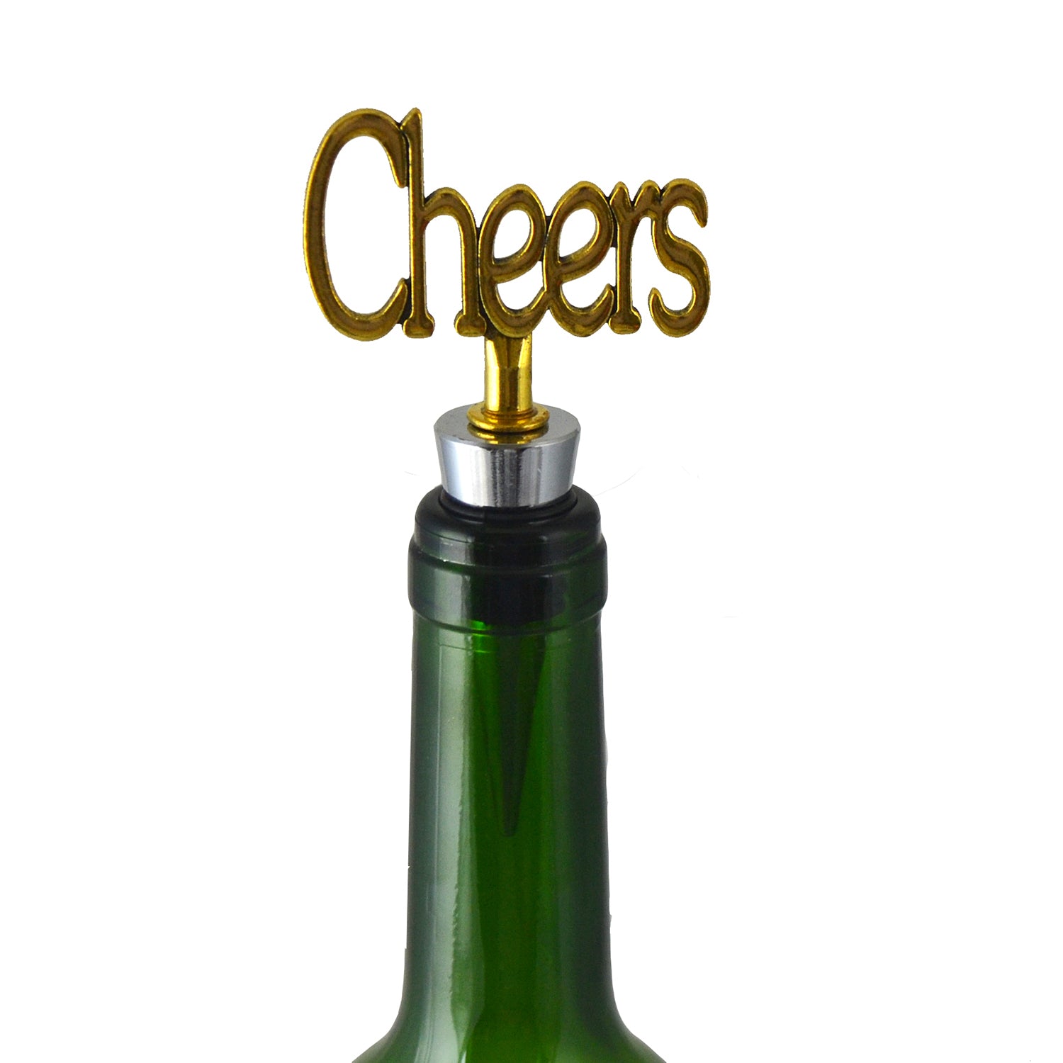 (D) Wine Bottle Stopper with Burlap Bag for Vintage Wedding (Brown Cheers)