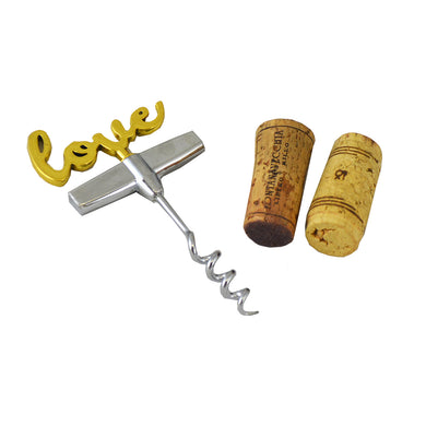 (D) Wine Stopper an Opener 2 Pc Set Durand Corkscrew Gold (Love)