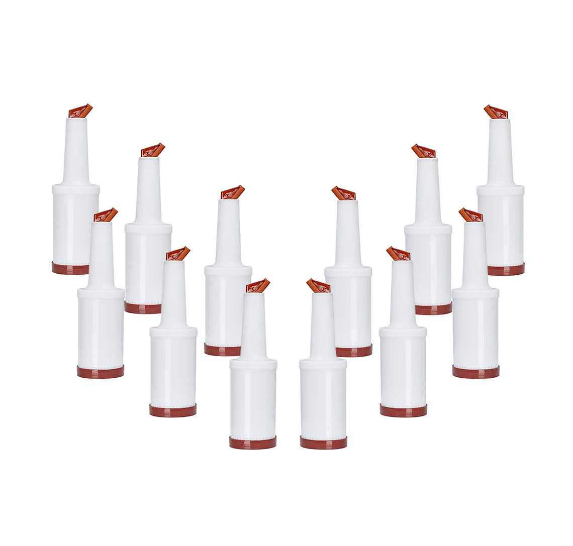 1 Quart Storer and Pourer White Bottle for Alcohol or Juice With Multiple Accent Color Choices Set of 1, 2, or 12 Pieces