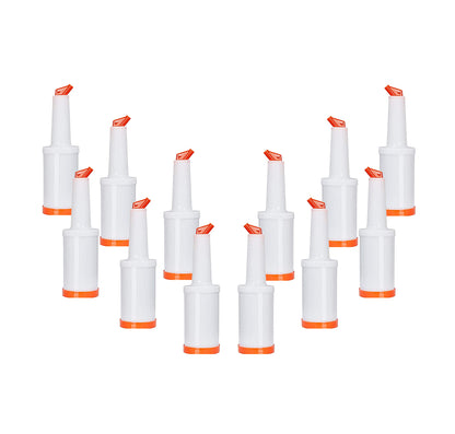 1 Quart Storer and Pourer White Bottle for Alcohol or Juice With Multiple Accent Color Choices Set of 1, 2, or 12 Pieces