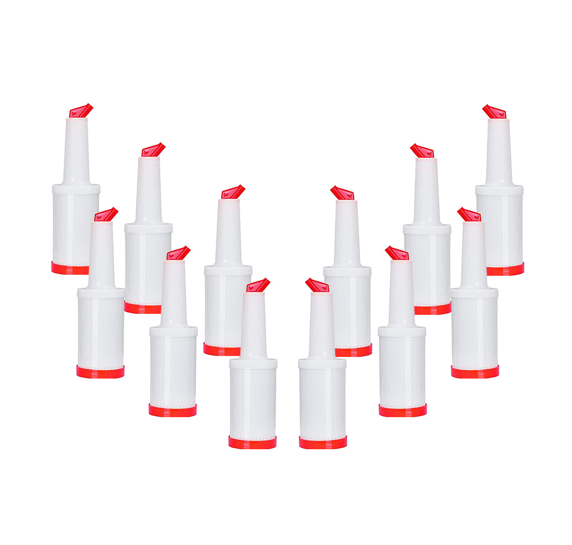 1 Quart Storer and Pourer White Bottle for Alcohol or Juice With Multiple Accent Color Choices Set of 1, 2, or 12 Pieces