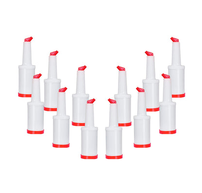 1 Quart Storer and Pourer White Bottle for Alcohol or Juice With Multiple Accent Color Choices Set of 1, 2, or 12 Pieces