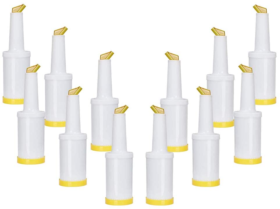 1 Quart Storer and Pourer White Bottle for Alcohol or Juice With Multiple Accent Color Choices Set of 1, 2, or 12 Pieces