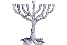 (D) Judaica Menorah Tree of Life for Chanukah Candles H 9" (Silver)