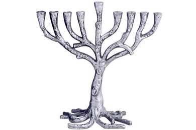 (D) Judaica Menorah Tree of Life for Chanukah Candles H 9