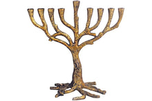 (D) Judaica Menorah Tree of Life for Chanukah Candles H 9" (Gold)