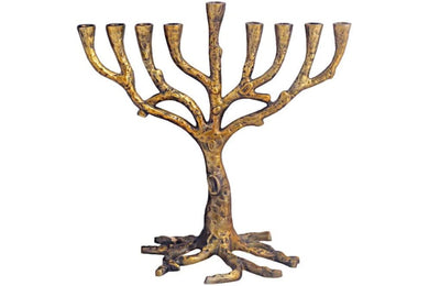 (D) Judaica Menorah Tree of Life for Chanukah Candles H 9