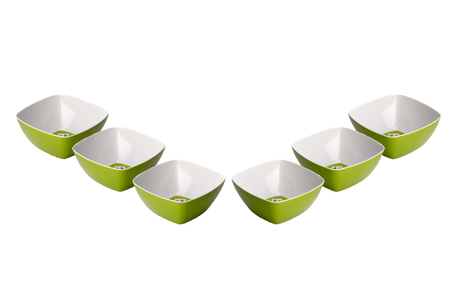 (D) Judaica Green Mah Jongg Bow in Melamine 5.5x2.75'' Set of 6