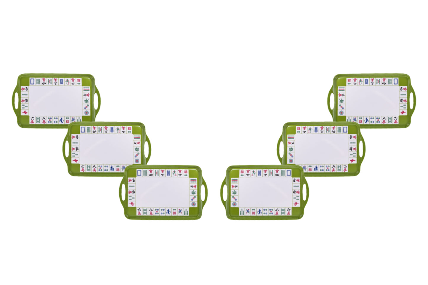 (D) Judaica Mah Jongg Melamine Serving Tray Green 18.5 x 141.5''