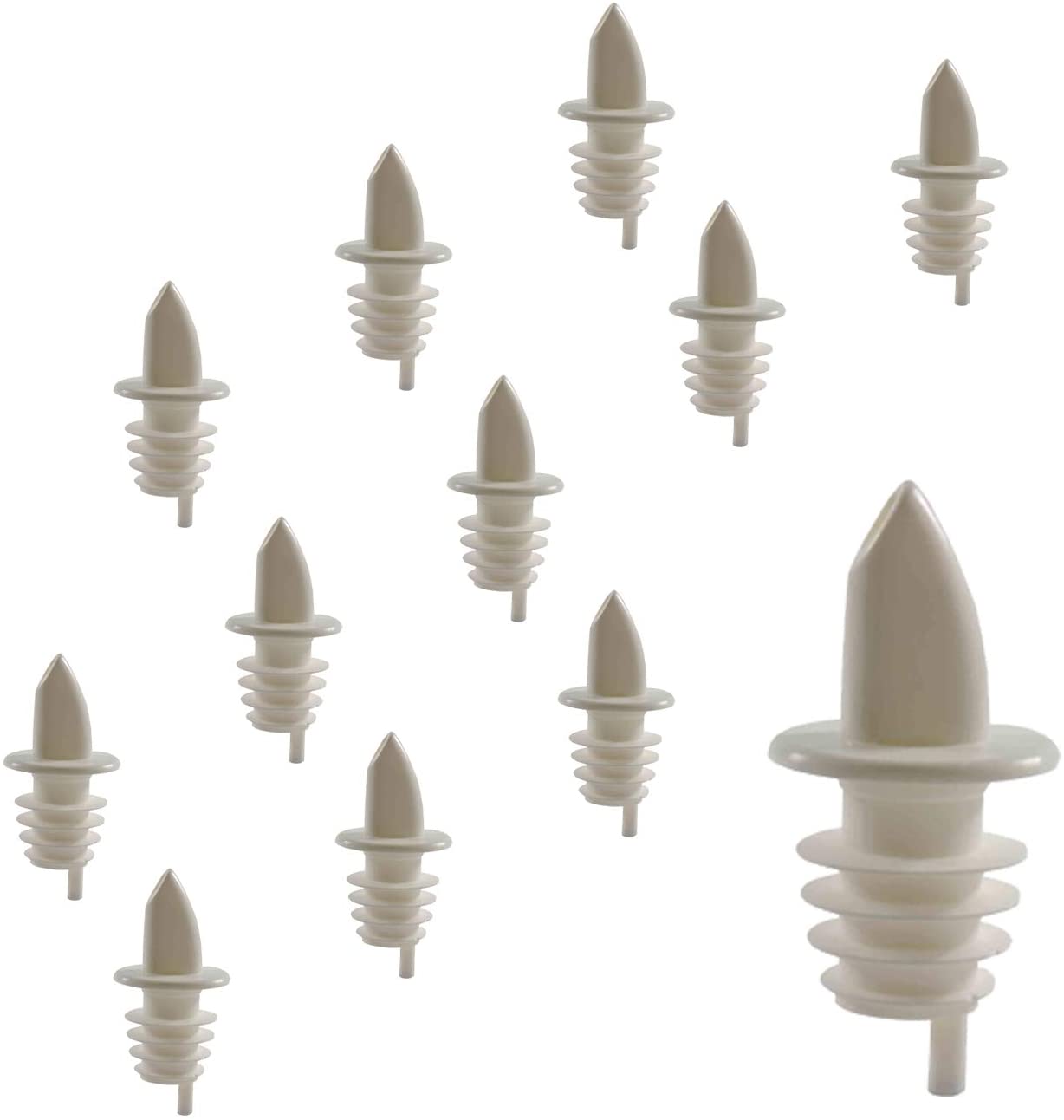 Free Flow Bottle Pourers in Multiple Colors for Alcohol and Liquor, Barware 12 Pieces