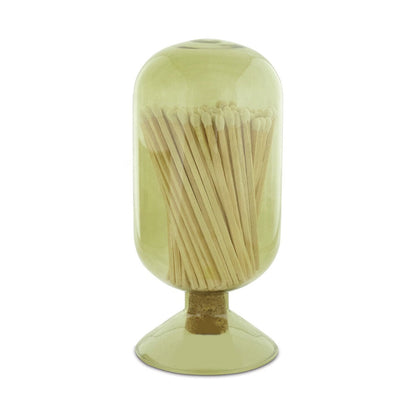 (D) Judaica Glass Bottle Matches Holder with Striker