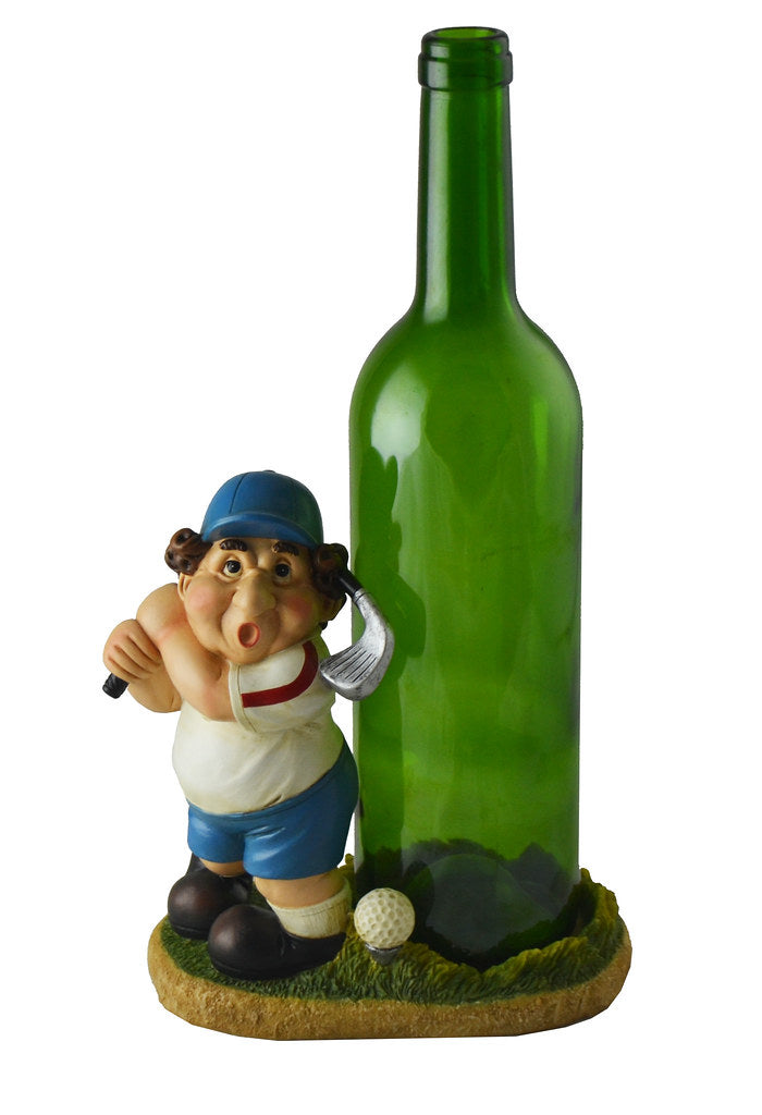 (D) Wine Bottle Holder, Home Decor and Gift for Housewarming (Golfer)
